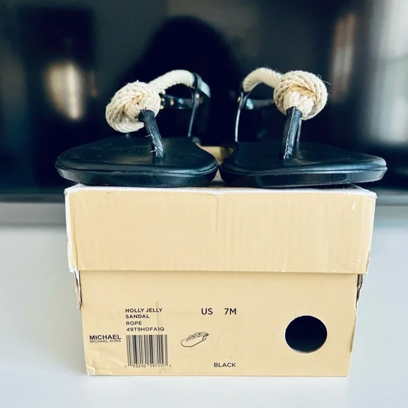 Michael Kors black holly jelly sandal rope size 7 - Picture 6 of 6